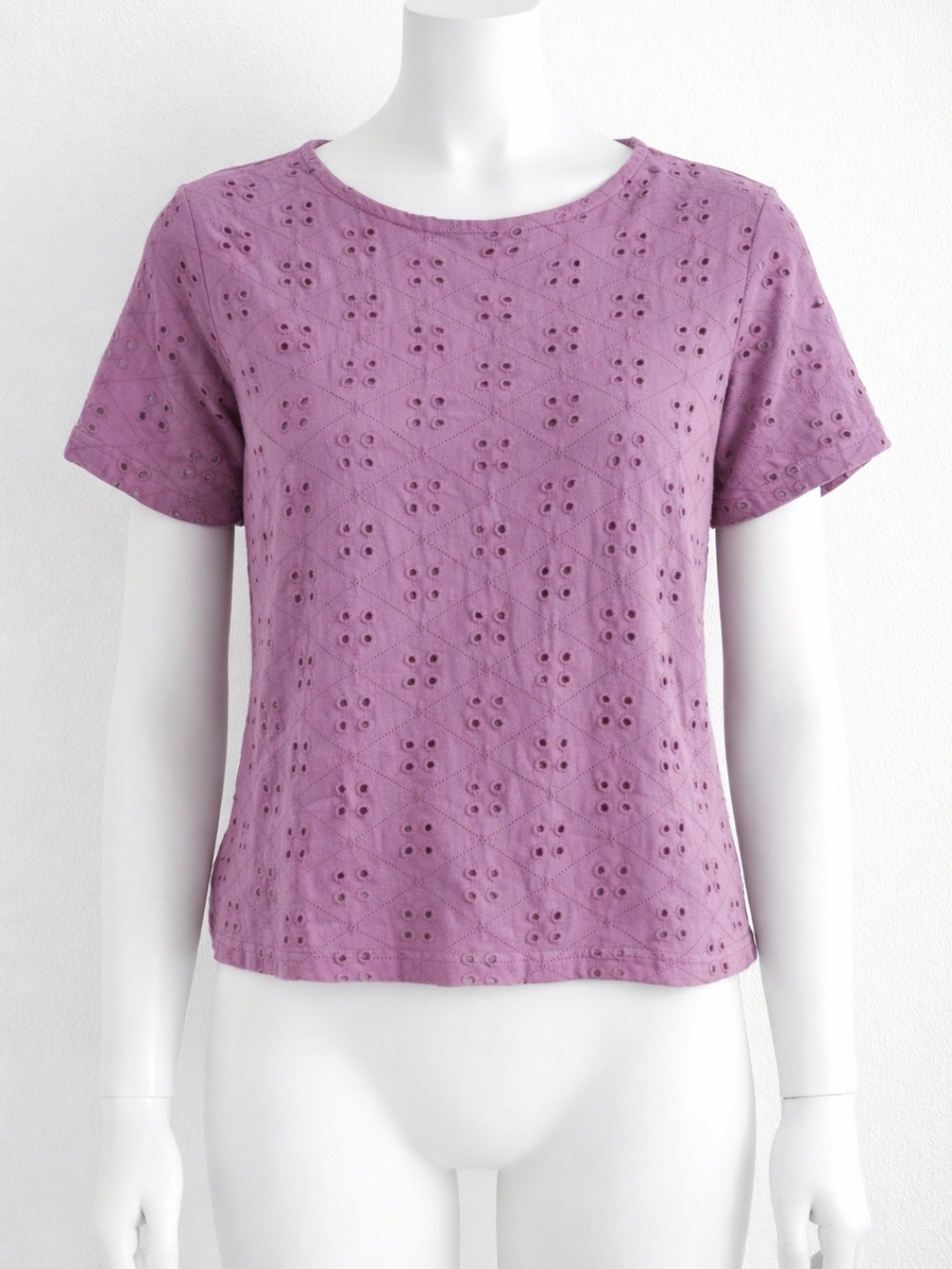 Soft Lilac Eyelet Top 💜 Feminine Cotton Summer Blouse